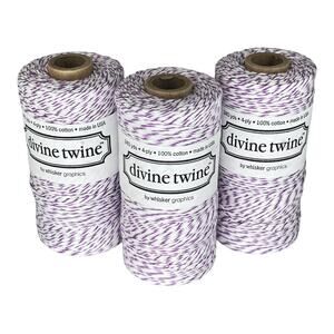NEW Pack (3)  Bakers Twine 100% Cotton 240 Yards, 4 PLY Purple White Stripe NWT